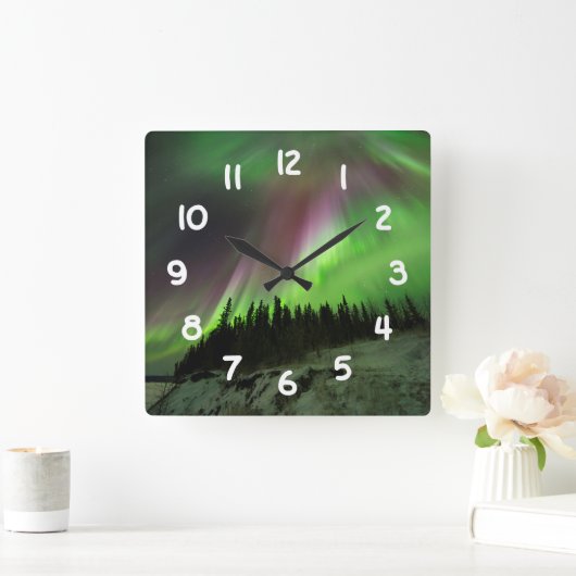 コロナオーロラ スクエア壁時計 (ホーム)