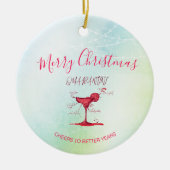 コロナクリスマスホリデークレンティニマルティニグリーン セラミックオーナメント (正面)