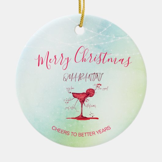 コロナクリスマスホリデークレンティニマルティニグリーン セラミックオーナメント (正面)