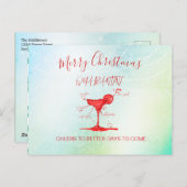 コロナクリスマスホリデーグリーンクアルテニマルティーニ ポストカード (正面/裏面)