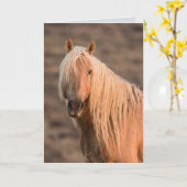 コロナズドーンポートレートワイルドホースグリーティングカード カード (黄色い花)