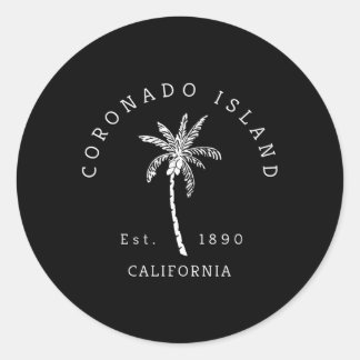 コロナドアイランドカリフォルニアパームツリーノベルティ ラウンドシール