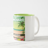 コロナドカリフォルニアビーチ旅行ポスター ツートーンマグカップ (正面右)