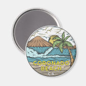 コロナドビーチカリフォルニアヴィンテージ マグネット (正面/裏面)