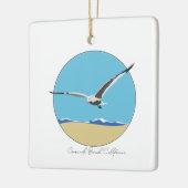 コロナドビーチ、カリフォルニア州シーガルオーバービーチ セラミックオーナメント (左)