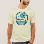 コロナドビーチ カリフォルニア ヤシの木 鳥 Tシャツ (正面)