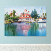 コロナドボートハウスリフレクション キャンバスプリント (インサイチュ (ウッドフロア))