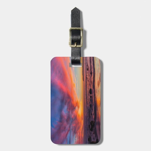 コロナド2号から太平洋上の夕日 ラゲッジタグ (正面縦)