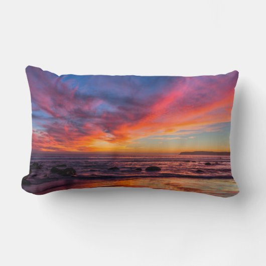コロナド2号から太平洋上の夕日 ランバークッション (正面)
