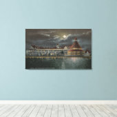 コロナド、CA – モーンライトビューオブホテルデルコロナド キャンバスプリント (インサイチュ (ウッドフロア))