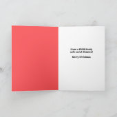 コロナ対策のフェイスマスクをしたクリスマス猫のユーモア シーズンカード (内部)