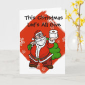 コロナ禍のユーモアあふれるトイレットペーパー ギフト クリスマスカード カード (黄色い花)