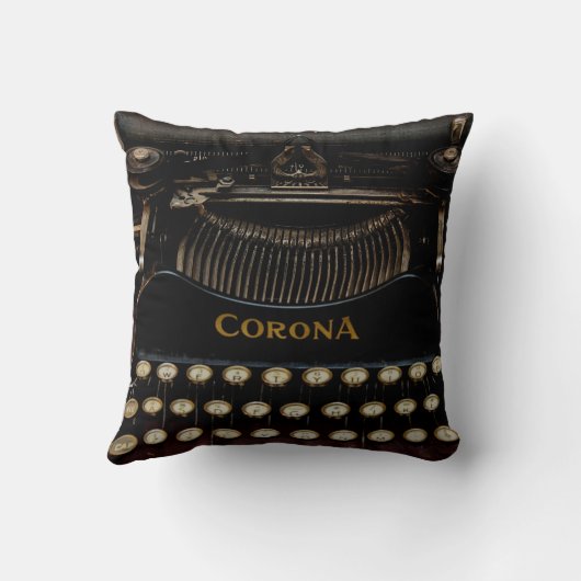 コロナ第3タイプライターの枕16" x 16" クッション (裏面)