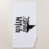 コロナ魔女ハロウィーン，面白いハロウィーン， ビーチタオル (正面)