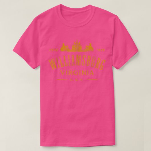 コロニアルウィリアムスバーグバージニア動揺してヴィンテージ Tシャツ (デザイン正面)