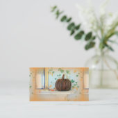 コロニアルカボチャのバスケット名刺 名刺 (スタンド正面)