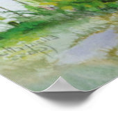 コロニアルカントリーホームアメリカンフラッグフロントポーチ ポスター (角)