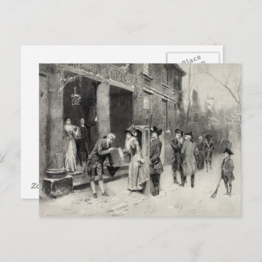 コロニアルタイムズ紙のクリスマスイブ シーズンポストカード (正面/裏面)