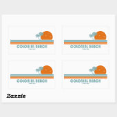 コロニアルビーチバージニアサンパームツリーズ 長方形シール (シート)