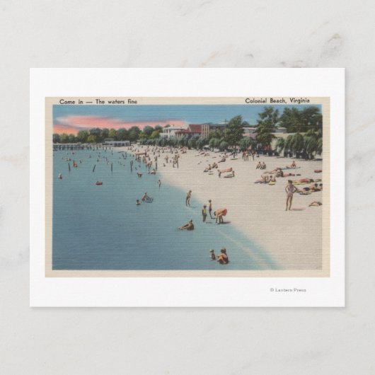 コロニアルビーチ, VA – 日光浴&スイミングシーン ポストカード (正面)