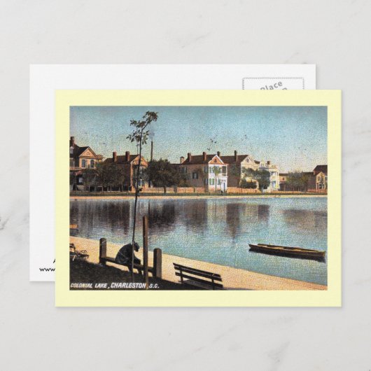 コロニアルレイク、チャールストン、サウスカロライナヴィンテージ ポストカード (正面/裏面)