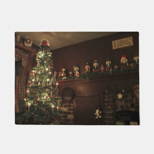 コロニアル初期のカントリークリスマスホリデー ドアマット (正面)