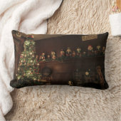 コロニアル初期のカントリークリスマスホリデー ランバークッション (ブランケット)