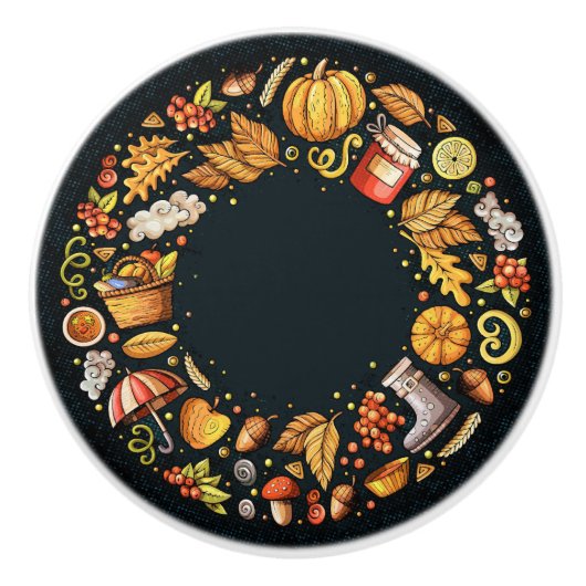 コロニアル素朴デコーの引き出し/キャビネットノブ セラミックノブ (正面)