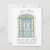 コロニアル魅力的ドアイラストレーション移動 案内状 (正面)