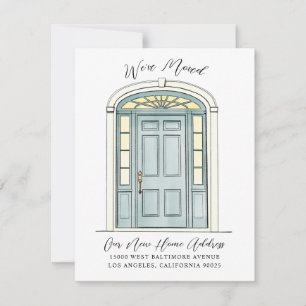 コロニアル魅力的ドアイラストレーション移動 案内状