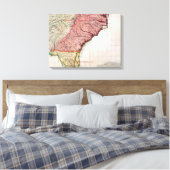 コロニアル・アメリカの地図, 1733 キャンバスプリント (インサイチュ (寝室))