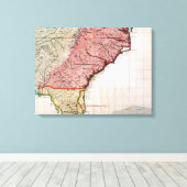 コロニアル・アメリカの地図, 1733 キャンバスプリント (インサイチュ (ウッドフロア))