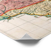 コロニアル・アメリカの地図， 1733 ポスター (角)