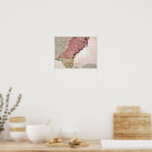 コロニアル・アメリカの地図， 1733 ポスター (キッチン)