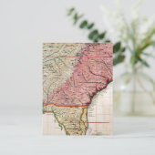 コロニアル・アメリカの地図， 1733 ポストカード (スタンド正面)