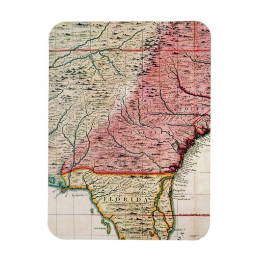 コロニアル・アメリカの地図, 1733 マグネット (縦)