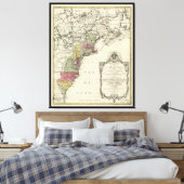 コロニアル・アメリカの地図by Matthaus Lotter (1776) キャンバスプリント (インサイチュ (寝室))