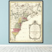 コロニアル・アメリカの地図by Matthaus Lotter (1776) キャンバスプリント (インサイチュ (ウッドフロア))