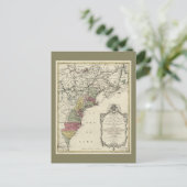 コロニアル・アメリカの地図by Matthaus Lotter (1776) ポストカード (スタンド正面)