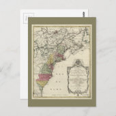 コロニアル・アメリカの地図by Matthaus Lotter (1776) ポストカード (正面/裏面)
