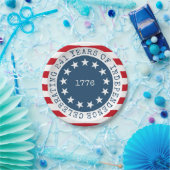 コロニアル・アメリカ国旗1776愛国心 ペーパープレート (パーティー)