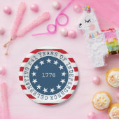 コロニアル・アメリカ国旗1776愛国心 ペーパープレート (パーティー)