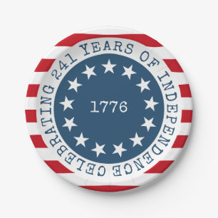コロニアル・アメリカ国旗1776愛国心 ペーパープレート