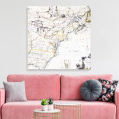 コロニアル・アメリカ：マップ， c1770 キャンバスプリント (インサイチュ (リビング))