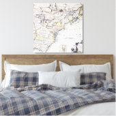 コロニアル・アメリカ：マップ， c1770 キャンバスプリント (インサイチュ (寝室))