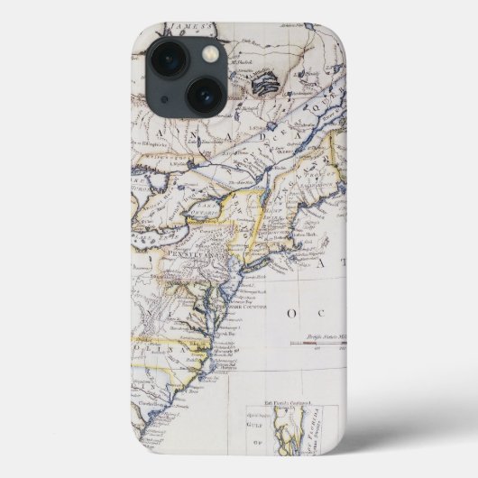 コロニアル・アメリカ:マップ, c1770 Case-Mate iPhoneケース (裏面)