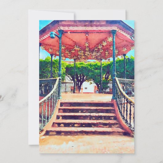 コロニカラフルアルタウンキオスクメキシコ結婚キシカン 招待状 (裏面)