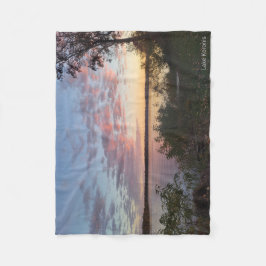 コロニス湖の夕日 フリースブランケット