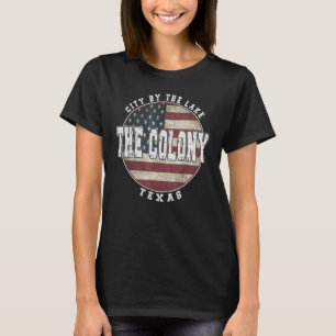 コロニーテキサス州ヴィンテージアメリカ国旗 Tシャツ