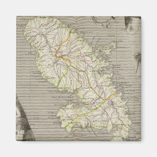 コロニーフランスのマルティニケ マグネット (正面)